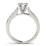 Silver Single Row Engagement Ring Prong Set