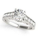 Silver Single Row Engagement Ring Prong Set