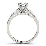 Silver Single Row Engagement Ring Prong Set