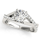 Silver Single Row Engagement Ring Prong Set