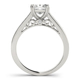 Silver Single Row Engagement Ring Channel Set
