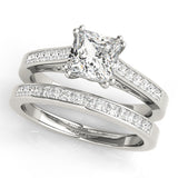 Silver Single Row Engagement Ring Channel Set