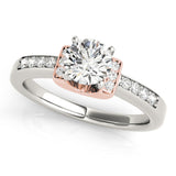 Silver Single Row Engagement Ring Prong Set
