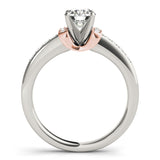 Silver Single Row Engagement Ring Prong Set
