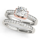Silver Single Row Engagement Ring Prong Set