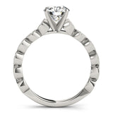 Silver Single Row Engagement Ring Prong Set