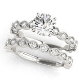 Silver Single Row Engagement Ring Prong Set