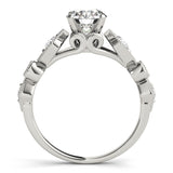 Silver Single Row Engagement Ring Prong Set