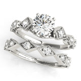 Silver Single Row Engagement Ring Prong Set