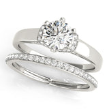 Silver Single Row Engagement Ring Prong Set