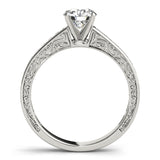 Silver Single Row Engagement Ring Channel Set