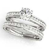 Silver Single Row Engagement Ring Channel Set