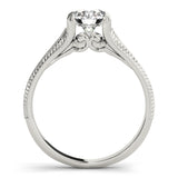 Silver Single Row Engagement Ring Prong Set