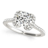 Silver Single Row Engagement Ring Prong Set