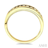 1/4 ctw Channel Set Round Cut Diamond Band in 14K Yellow Gold