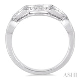 1/10 ctw Round Cut Diamond Wedding Band in 14K White Gold