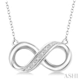 1/50 ctw Round Cut Diamond Infinity Pendant in Sterling Silver with Chain