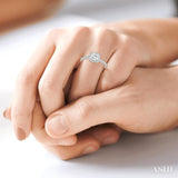 1/2 ctw Diamond Engagement Ring with 1/4 ct Princess Cut Center Stone in 14K White Gold