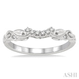 1/10 ctw Round Cut Diamond Wedding Band in 14K White Gold