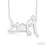 1/50 ctw Round Cut Diamond Emotion Mom Pendant in Sterling Silver with Chain