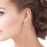 1/5 ctw Entwined Round Cut Diamond Hoop Earrings in 10K White Gold