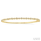 3/8 ctw Marquise & Round Mount Stackable Diamond Bangle in 14K Yellow Gold