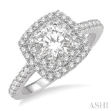 1 ctw Round Cut Center Stone Diamond Ladies Engagement Ring in 14K White Gold