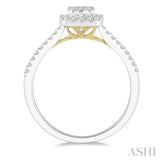 1/3 ctw Round Diamond Lovebright Halo Engagement Ring in 14K White and Yellow Gold