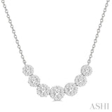 3/4 ctw Round Cut Diamond Lovebright Necklace in 14K White Gold