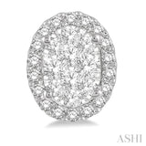 1/2 ctw Oval Shape Lovebright Round Cut Diamond Stud Earrings in 14K White Gold