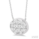 1/2 ctw Oval Shape Lovebright Diamond Pendant With Chain in 14K White Gold