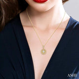 1/8 Ctw Round Cut Diamond Fashion Pendant With Chain in 10K Yellow Gold
