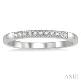 1/10 Ctw 11 Stone Round Cut Diamond Wedding Band in 14K White Gold