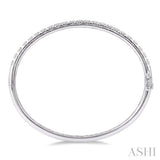 3 ctw Round Cut Diamond Bangle in 14K White Gold