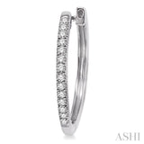 1/4 ctw Round Cut Diamond Hoop Earrings in 10K White Gold
