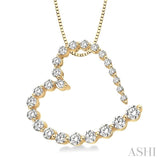 1/2 ctw Diamond Journey Heart Pendant in 14K Yellow Gold with chain