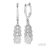 1/2 Ctw Lovebright Round Cut Diamond Earrings in 14K White Gold