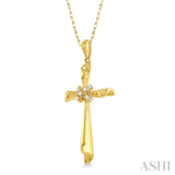 1/20 ctw Round Cut Diamond Pendant in 14K Yellow Gold with Chain