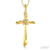 1/20 ctw Round Cut Diamond Pendant in 14K Yellow Gold with Chain