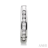 1/4 ctw Round Cut Diamond Loop Earrings in Sterling Silver