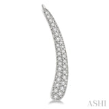 1/2 ctw Round Cut Diamond Bar Climbers Earrings in 14K White Gold