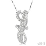 1/2 ctw Round Cut Diamond Pendant in 14K White Gold with Chain