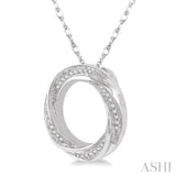 1/6 ctw Open Center Whirlwind Diamond Fashion Pendant in 10K White Gold with chain
