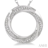 1/6 ctw Open Center Whirlwind Diamond Fashion Pendant in 10K White Gold with chain