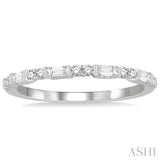 1/3 ctw Baguette and Round Cut Diamond Wedding Band in 14K White Gold