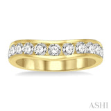 1.00 ctw Round Cut Diamond Inlay Wedding Band in 14K Yellow Gold