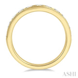 1.00 ctw Round Cut Diamond Inlay Wedding Band in 14K Yellow Gold