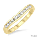 1/4 ctw Round Cut Diamond Inlay Wedding Band in 14K Yellow Gold