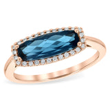 14KT Gold Ladies Blue Topaz Fashion Ring