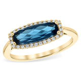 14KT Gold Ladies Blue Topaz Fashion Ring
